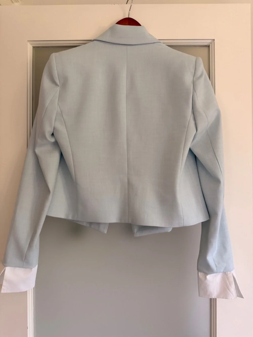 Zara Cropped Double-Breasted Blazer - Pale Blue - Picture 12 of 15